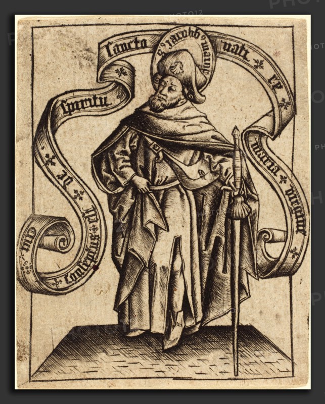 Master of the Berlin Passion (German, active c. 1450-1470), Saint James the Greater, c. 1465, engraving