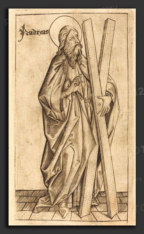 Israhel van Meckenem after Master E.S. (German, c. 1445 - 1503), Saint Andrew, c. 1470-1480, engraving