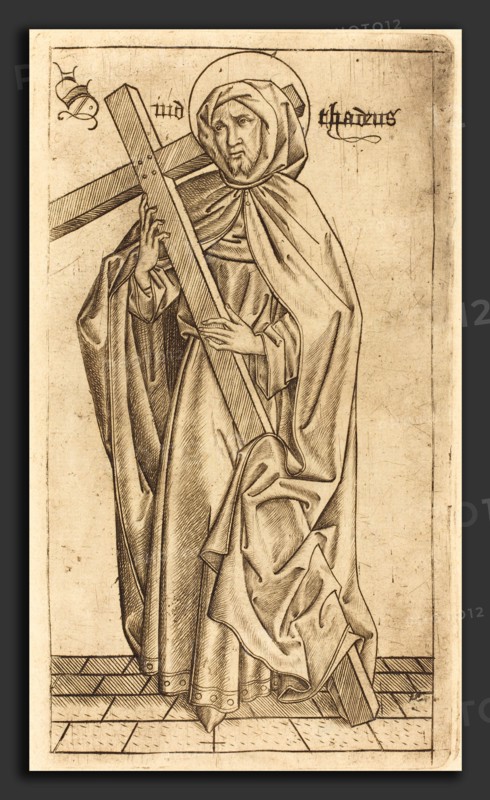 Israhel van Meckenem after Master E.S. (German, c. 1445 - 1503), Saint Judas Thaddeus (Saint Simon?), c. 1470-1480, engraving