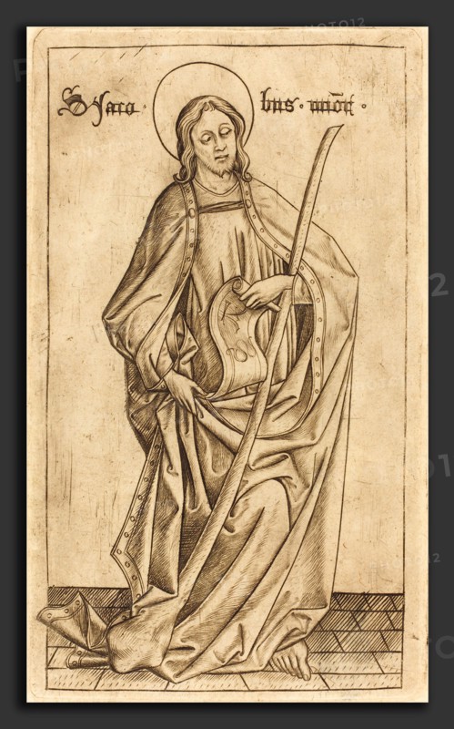 Israhel van Meckenem after Master E.S. (German, c. 1445 - 1503), Saint James the Less, c. 1470-1480, engraving