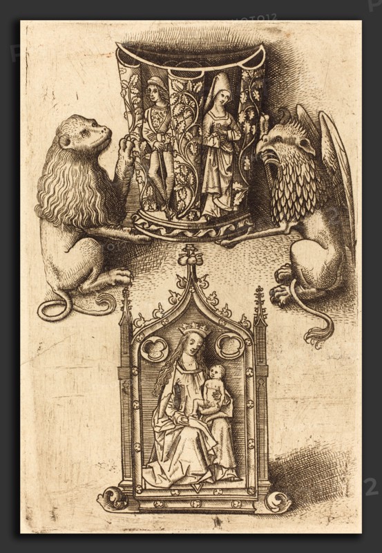 Master of St. Sebastian (German, active c. 1470-1490), Design for a Beaker and a Pax, c. 1480, engraving