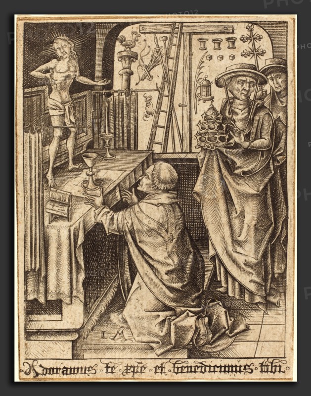 Israhel van Meckenem (German, c. 1445 - 1503), The Mass of Saint Gregory, c. 1480-1490, engraving