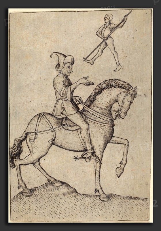 Master E.S. (German, active c. 1450 - active 1467), The Knight of Men, 1463, engraving