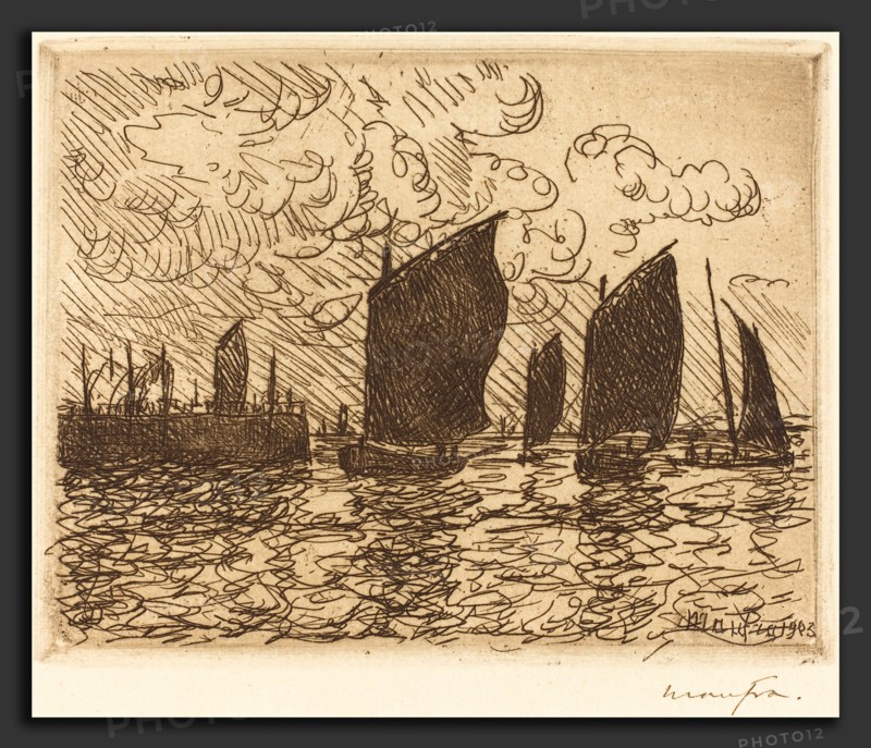 Maxime Maufra, Return of the Boats, French, 1861 - 1918, 1903, etching in black on wove paper