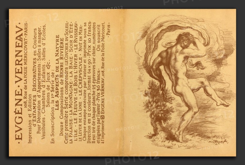 Louis Anquetin (French, 1861 - 1932), Dancing Nude and Advertisement for EugÃ¨ne Verneau's "Estampes décoratives", 1897, lithograph in brown on light brown wove paper