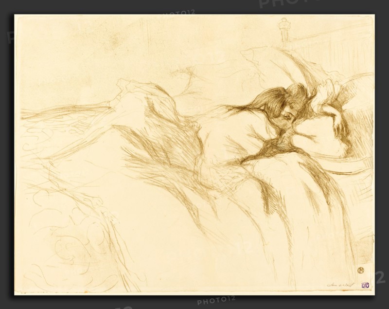 Henri de Toulouse-Lautrec (French, 1864 - 1901), Woman Asleep (Femme couchée), 1896, lithograph in olive green