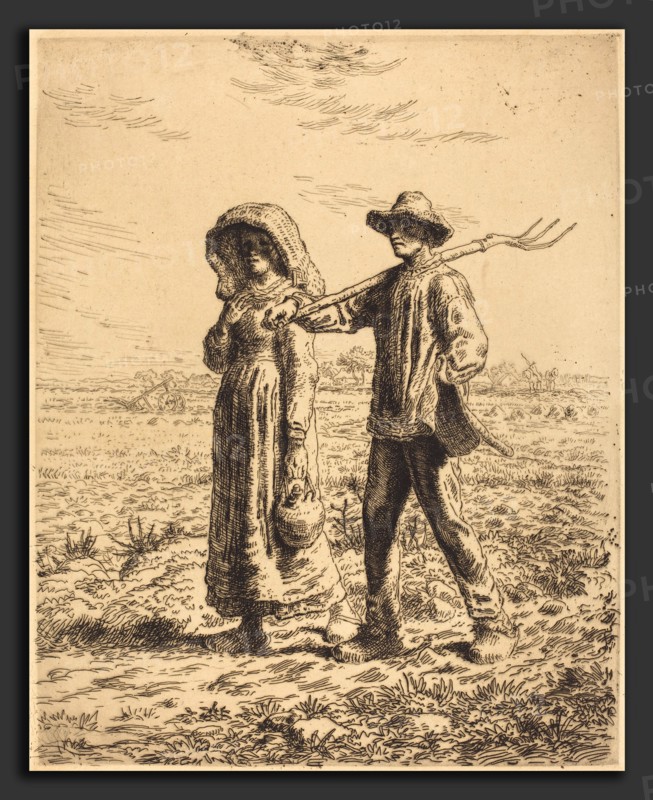 Jean-FranÃ§ois Millet (French, 1814 - 1875), Departure for Work (Le depart pour le travail), 1863, etching