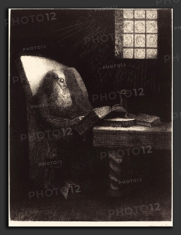 Odilon Redon (French, 1840 - 1916), Le Liseur (The reader), 1892, lithograph