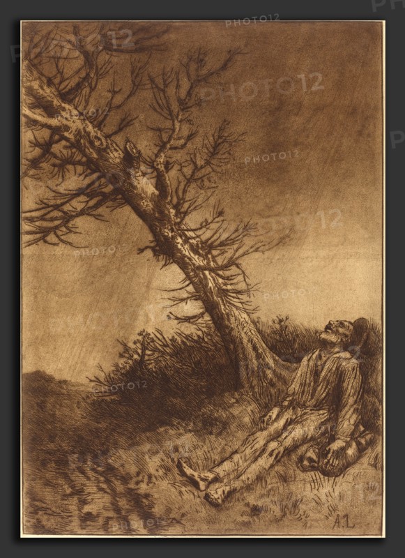 Alphonse Legros, Death of the Vagabond (La mort du vagabond), French, 1837 - 1911, etching, aquatint and drypoint