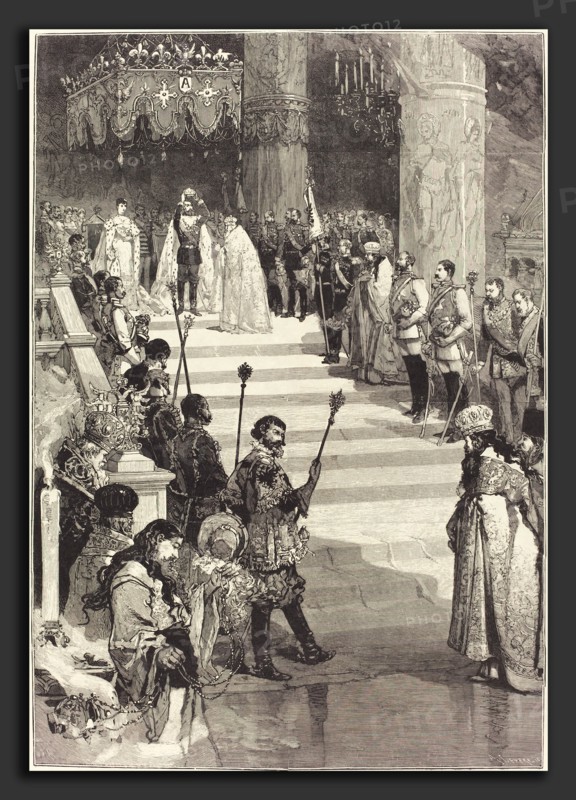 Auguste LepÃ¨re (French, 1849 - 1918), Le Couronnement de l'Empereur Alexandre III de Russie (27 Mai), 1883, wood engraving