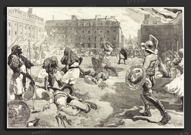 Daniel Vierge (Spanish, 1851 - 1904), Les FÃªtes de Rennes.  La grande Cavalcade Romaine, 1883-1890, wood engraving