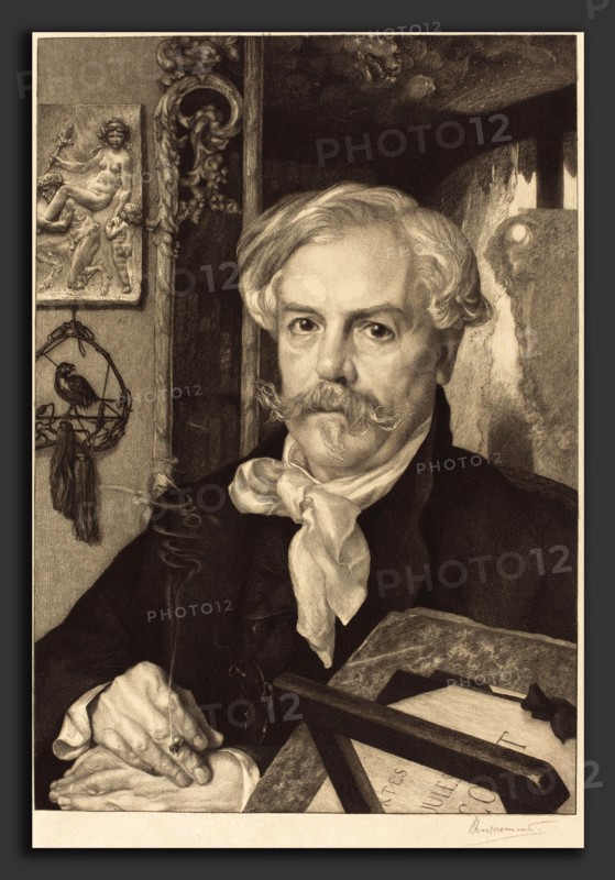 Félix Bracquemond (French, 1833 - 1914), Edmond de Goncourt, 1882, etching and engraving in black on japan paper
