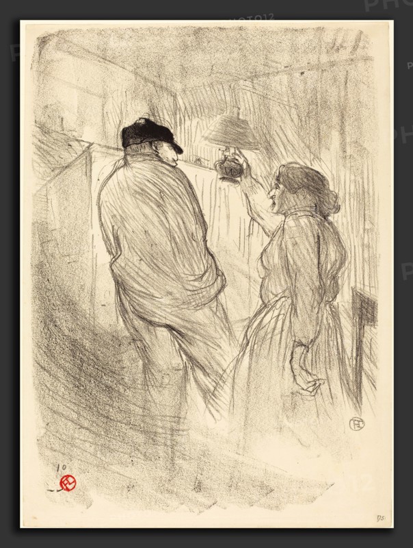 Henri de Toulouse-Lautrec (French, 1864 - 1901), At the Theatre-Libre: Antoine in "L'inquiétude" (Au Théatre-Libre: Antoine dans "L'inquiétude"), 1894, lithograph in black on velin paper