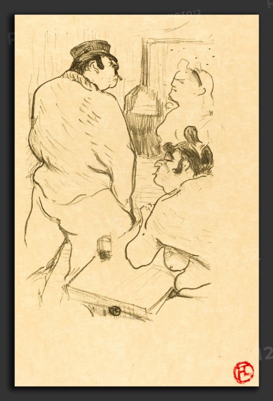 Henri de Toulouse-Lautrec (French, 1864 - 1901), Terror of Grenelle (La terreur de Grenelle), 1894, lithograph in green-black on Japanese paper