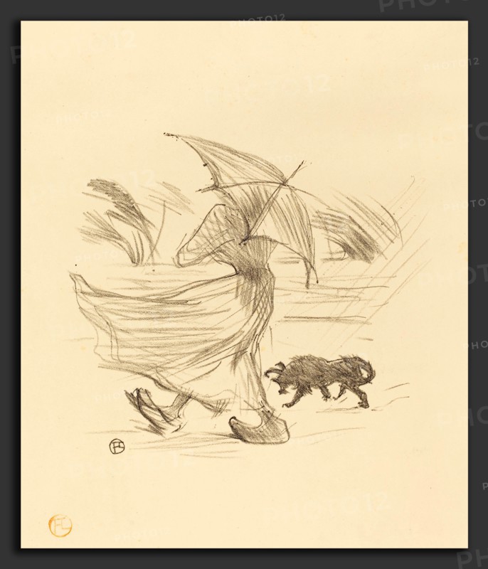 Henri de Toulouse-Lautrec (French, 1864 - 1901), Ce que dit la pluie, 1895, lithograph in black on velin paper
