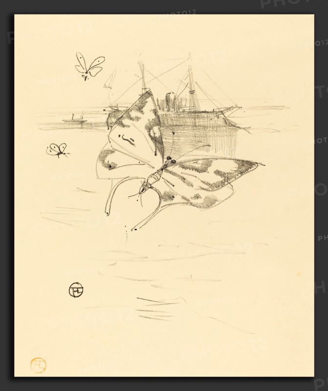 Henri de Toulouse-Lautrec (French, 1864 - 1901), Les papillons, 1895, lithograph in black on velin paper