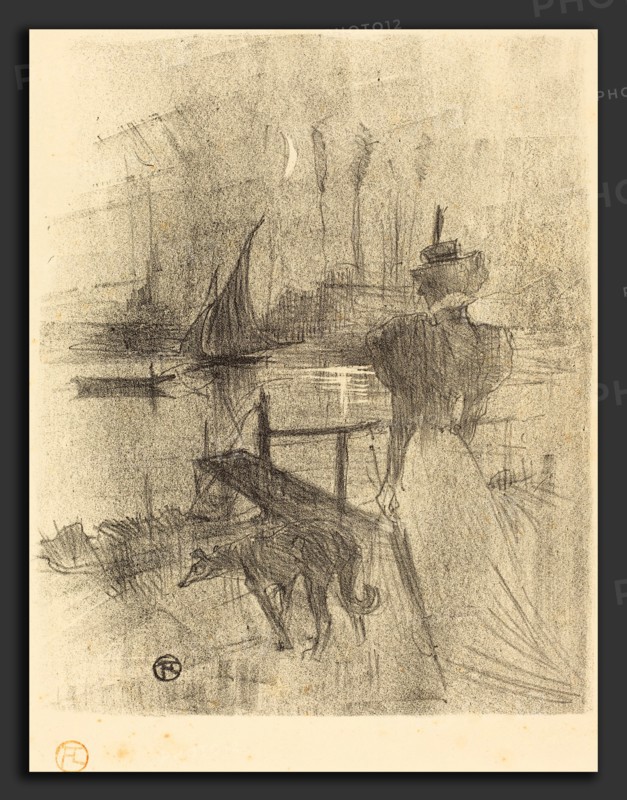 Henri de Toulouse-Lautrec (French, 1864 - 1901), Adieu, 1895, lithograph in black on velin paper