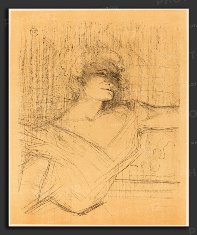 Henri de Toulouse-Lautrec (French, 1864 - 1901), In "La glu" (Dans "La glu"), 1898, lithograph in black and beige