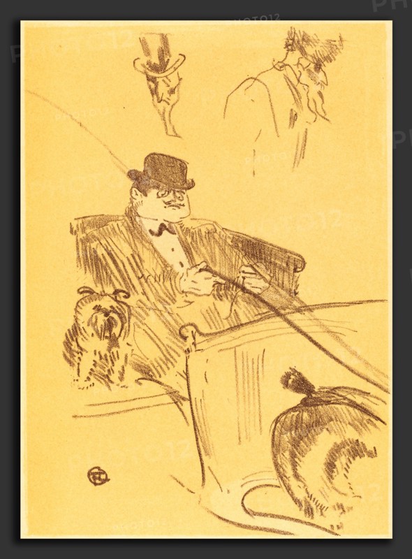 Henri de Toulouse-Lautrec (French, 1864 - 1901), Cover for "La tribu d'Isodore" (Couverture pour "La tribu d'Isodore"), 1897, lithograph in brown and yellow