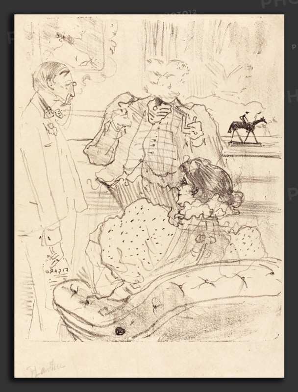Henri de Toulouse-Lautrec (French, 1864 - 1901), Rosmersholm; Le Gage, 1898, lithograph in black on china paper [proof before letters]