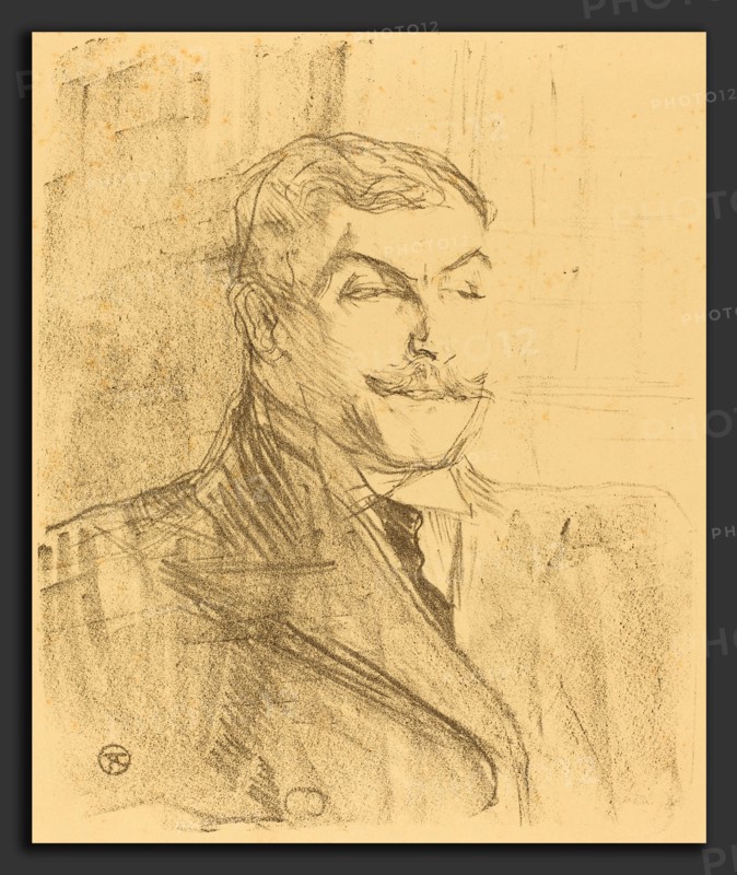 Henri de Toulouse-Lautrec (French, 1864 - 1901), Lucien Guitry, 1896, lithograph in black on cream-colored velin paper