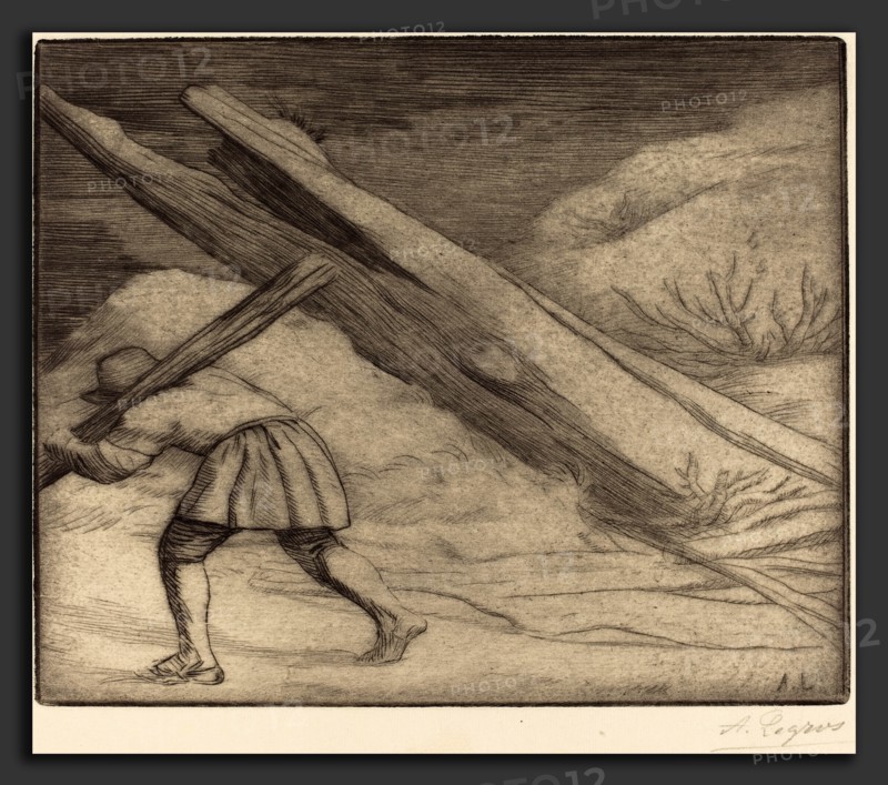 Alphonse Legros, Winter, 1st plate (L'hiver), French, 1837 - 1911, drypoint