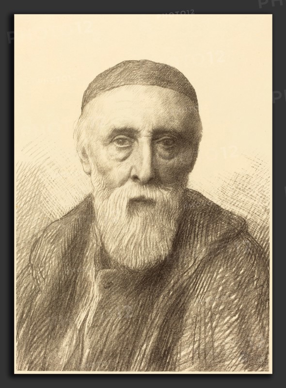 Alphonse Legros, G.F. Watts, R.A., 2nd plate, French, 1837 - 1911, transfer lithograph