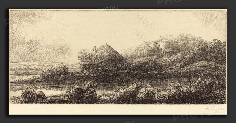 Alphonse Legros, Hut in the Marsh (Cabane dans les marais), French, 1837 - 1911, etching