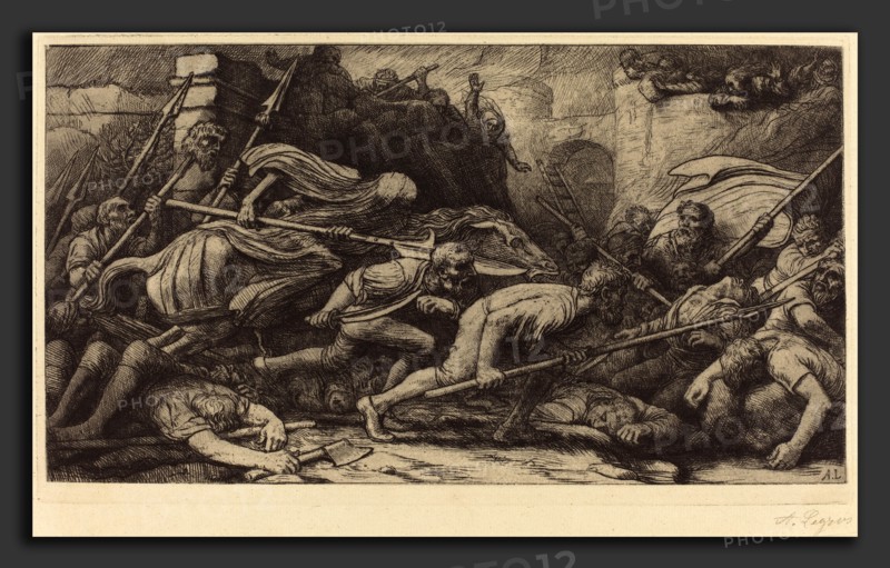 Alphonse Legros, The Triumph of Death: Battle (Le triomphe de la mort: Le combat), French, 1837 - 1911, etching