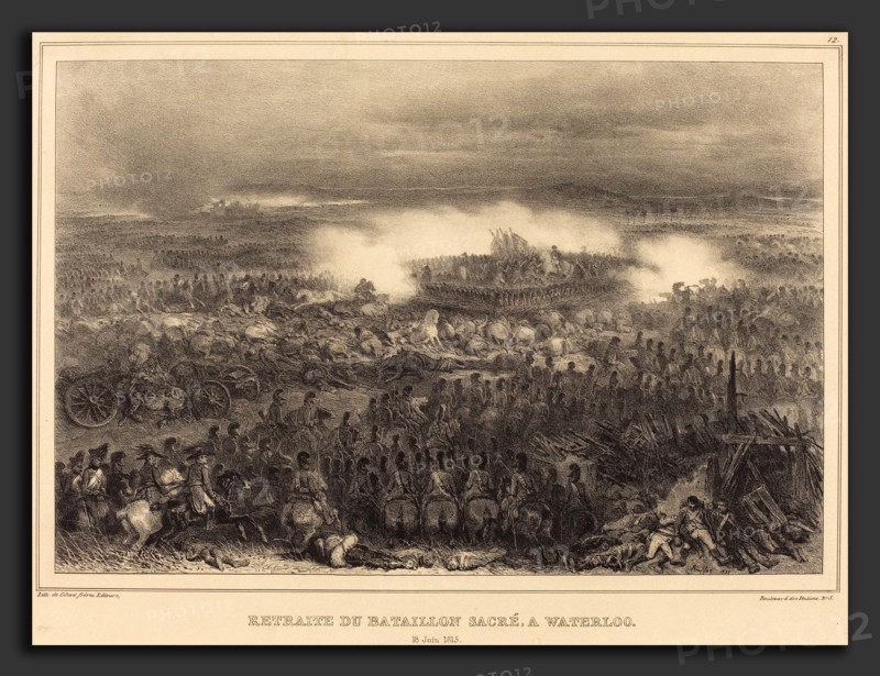 Auguste Raffet (French, 1804 - 1860), Retreat at Waterloo, 1835, lithograph