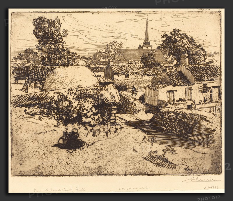 Auguste LepÃ¨re (French, 1849 - 1918), View of St.-Jean-de-Mont, Vendee (Vue de St.-Jean-de-Mont, Vendee), 1892, etching and aquatint