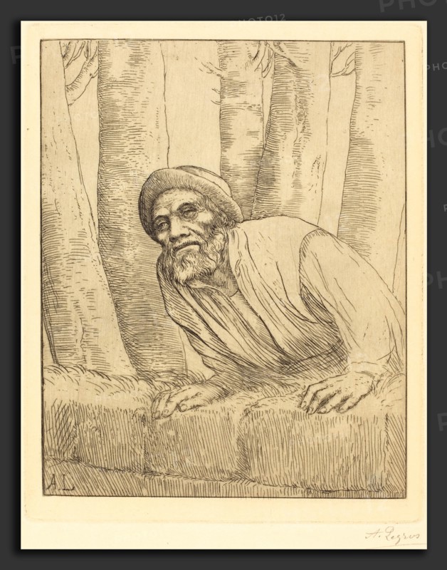 Alphonse Legros, Man Climbing a Wall (L'escalade), French, 1837 - 1911, etching
