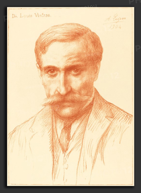 Alphonse Legros, Dr. Louis Vintras, French, 1837 - 1911, 1904, lithograph in red