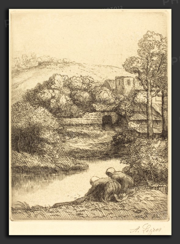 Alphonse Legros, Wash-house, called "The Washerwomen" (Le lavoir, dite "Les Laveuses"), French, 1837-1911, etching