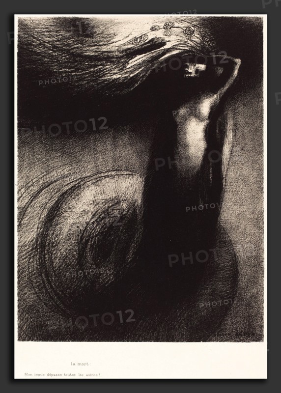 Odilon Redon (French, 1840 - 1916), La Mort: Mon ironie depasse toutes les autres! (Death: My iron surpasses all others!), 1889, lithograph