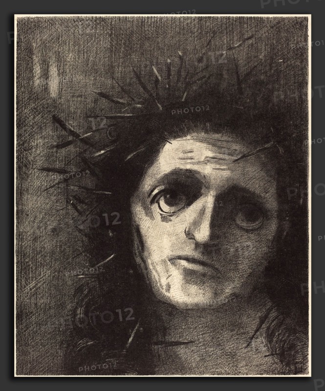 Odilon Redon (French, 1840 - 1916), Christ, 1887, lithograph