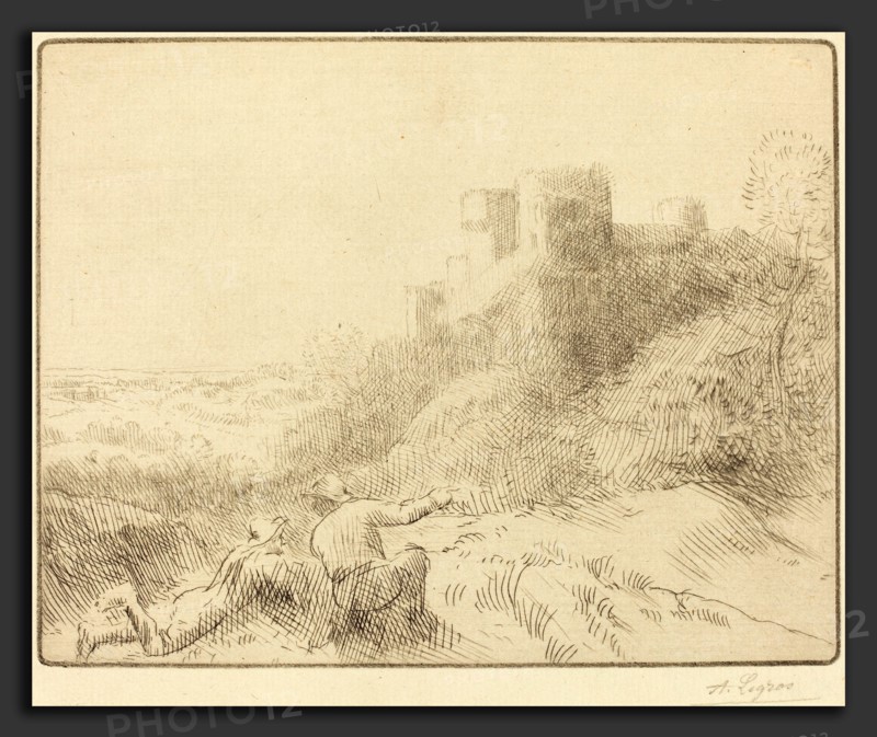 Alphonse Legros, Old Chateau (Un vieux chateau), French, 1837 - 1911, etching
