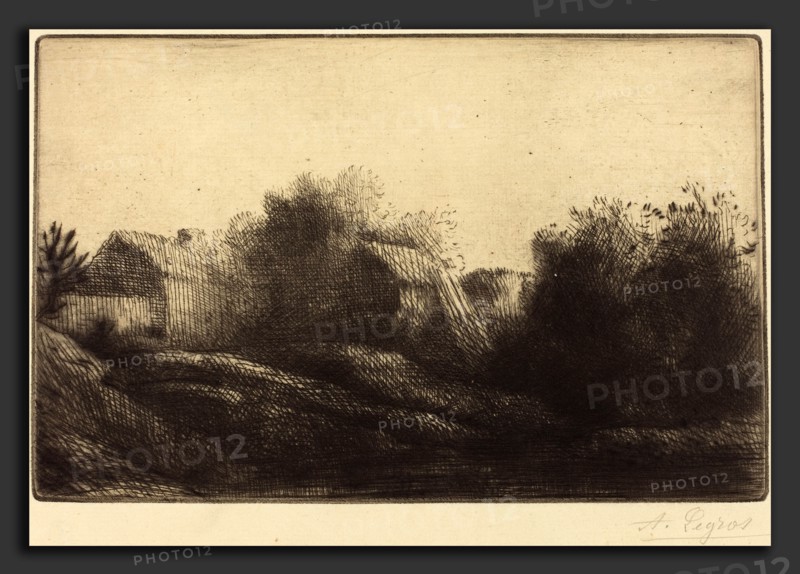 Alphonse Legros, Remembrance of My Village (Souvenir de mon village), French, 1837 - 1911, etching? and drypoint