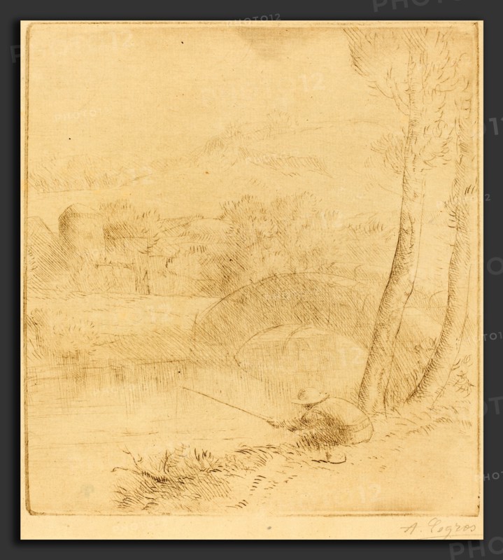 Alphonse Legros, Little Angler (Le petit pecheur a la ligne), French, 1837 - 1911, drypoint