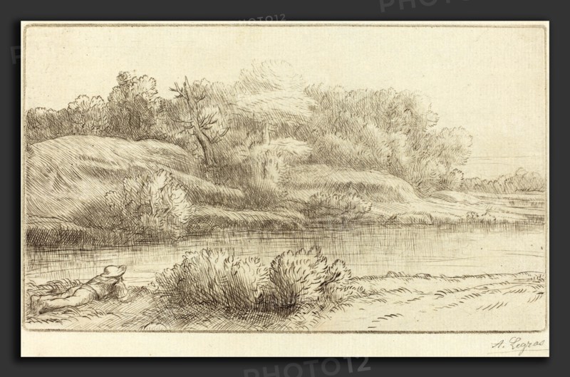 Alphonse Legros, Banks of the Venelle (Bord de la Venelle), French, 1837 - 1911, drypoint