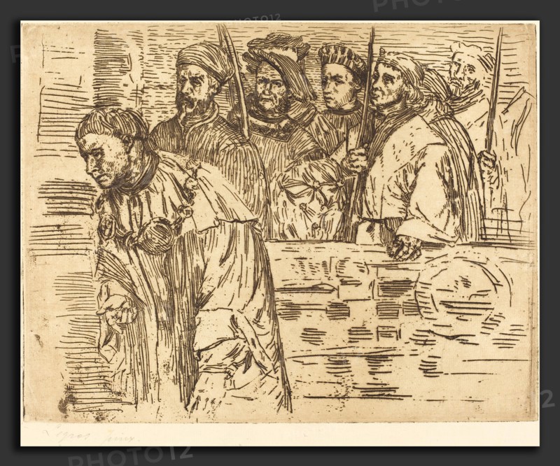 Alphonse Legros (French, 1837 - 1911), Archers (Les archers), 1862, etching