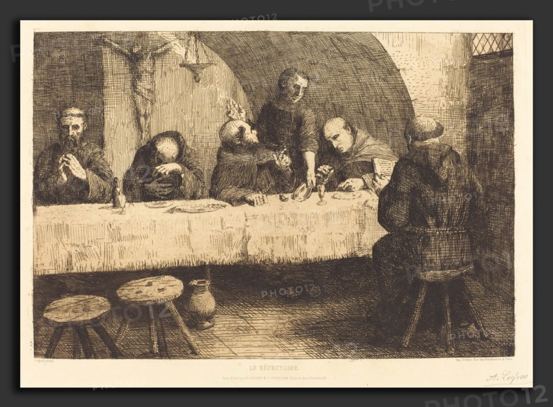 Alphonse Legros, The Refectory (Le refectoire), French, 1837 - 1911, etching