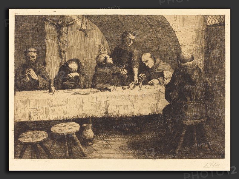 Alphonse Legros, The Refectory (Le refectoire), French, 1837 - 1911, etching