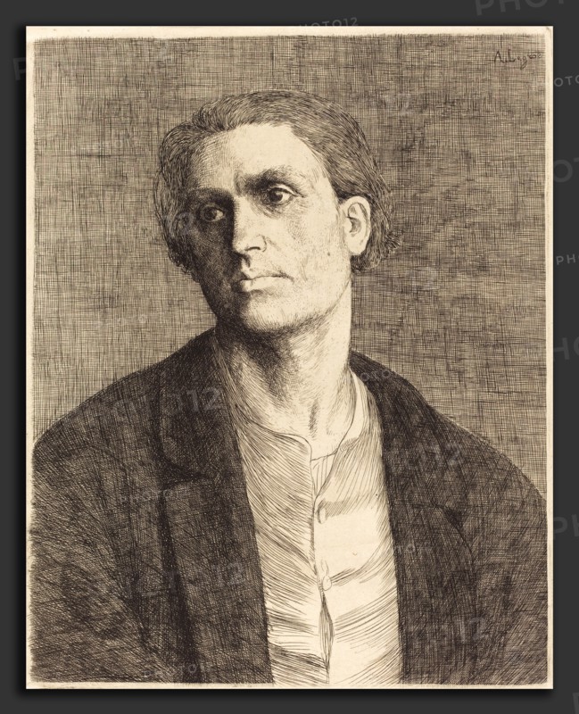 Alphonse Legros, Study of a Man's Head (Etude de tete d'homme), French, 1837 - 1911, etching