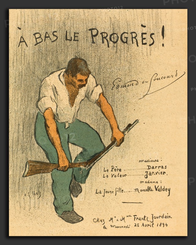 Henri-Gabriel Ibels (French, 1867 - 1936), A Bas Le ProgrÃ¨s!, 1894, 3-color lithograph on wove paper