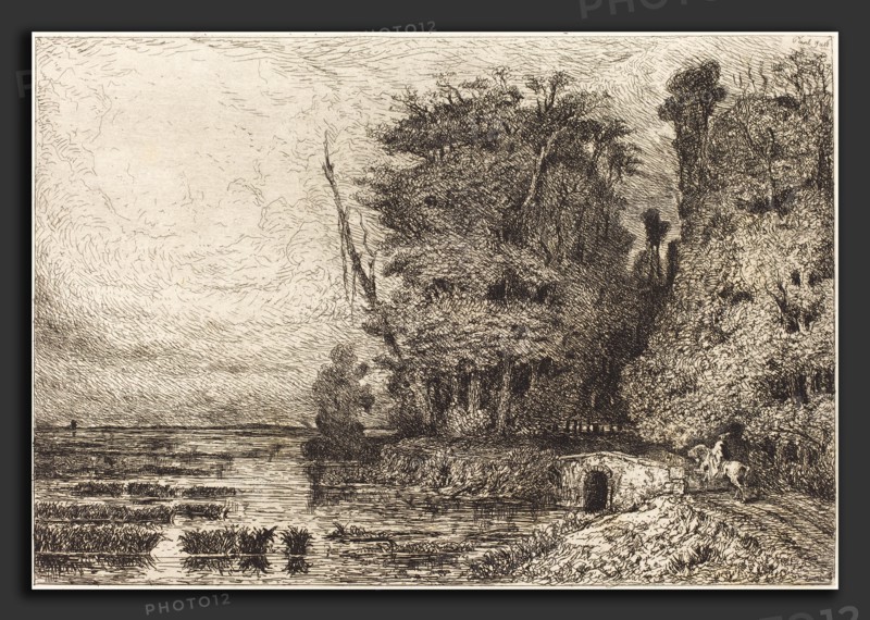 Paul Huet (French, 1803 - 1869), Orage Ã  la Fin du jour, 1868, etching with drypoint on chine collé [proof]