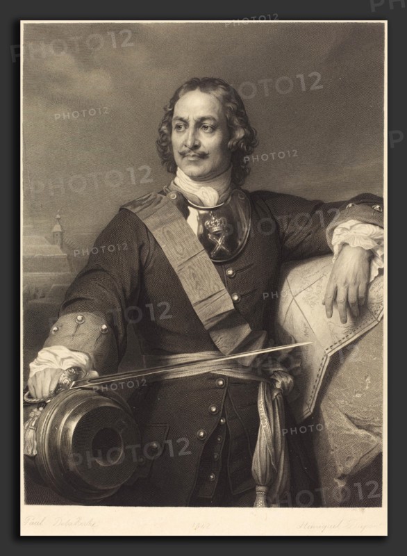 Louis-Pierre Henriquel after Paul Delaroche (French, 1797 - 1892), Peter the Great of Russia, engraving