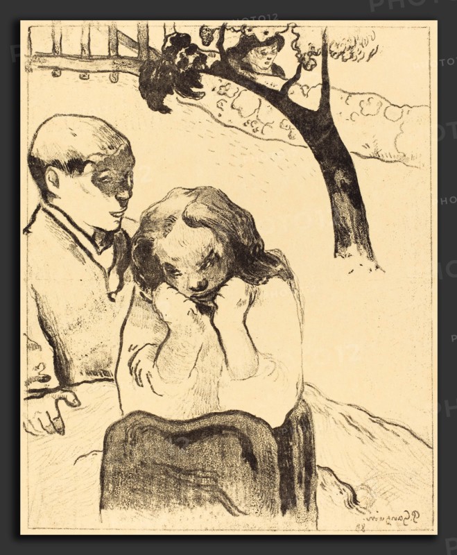 Paul Gauguin (French, 1848 - 1903), Human Sorrow (Miseres humaines), 1889, lithograph in black on imitation japan paper