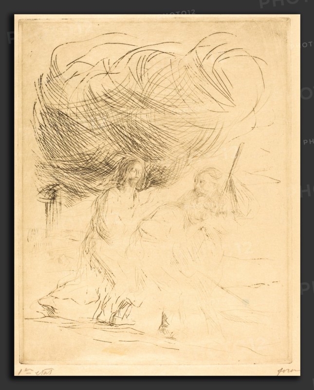 Jean-Louis Forain, The Road to Emmaus (second plate), French, 1852 - 1931, 1902-1907, etching