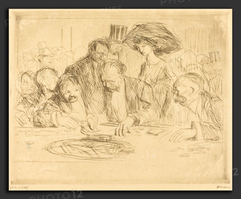 Jean-Louis Forain, At the Gambling Table (second plate), French, 1852 - 1931, 1909, etching